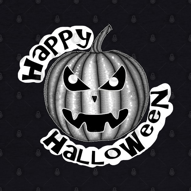 Happy Halloween Pumpkin shirt, Trick or Treat top, Halloween top, Black and white design, Halloween art, Fun Halloween shirt, Custom top by AYar